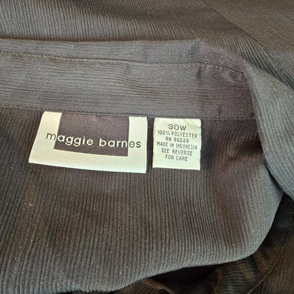 Maggie Barnes Womens Black Button-Up Blouse Pin Tuck Front Plus Size 30W JJ4041 - Picture 6 of 6